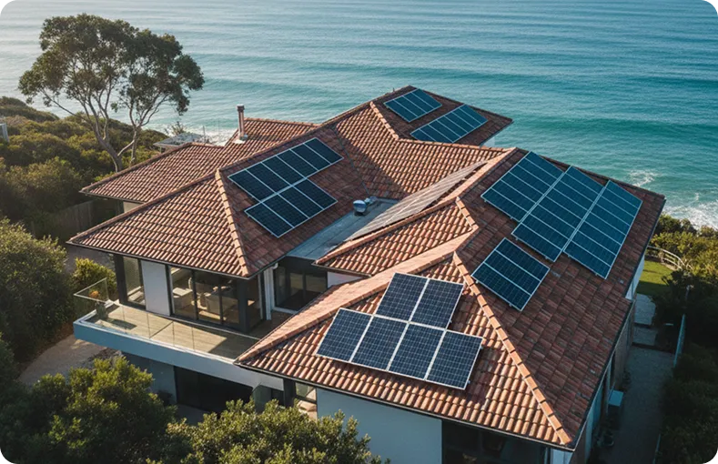 Gold Coast home with sunlit roof and minimal shading, showing ideal roof orientation for residential solar installation.