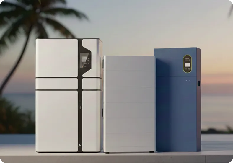Lineup of premium solar batteries and inverters suited for Queensland homes, showing scalable options for 6.6kW to 13kW solar system packages.