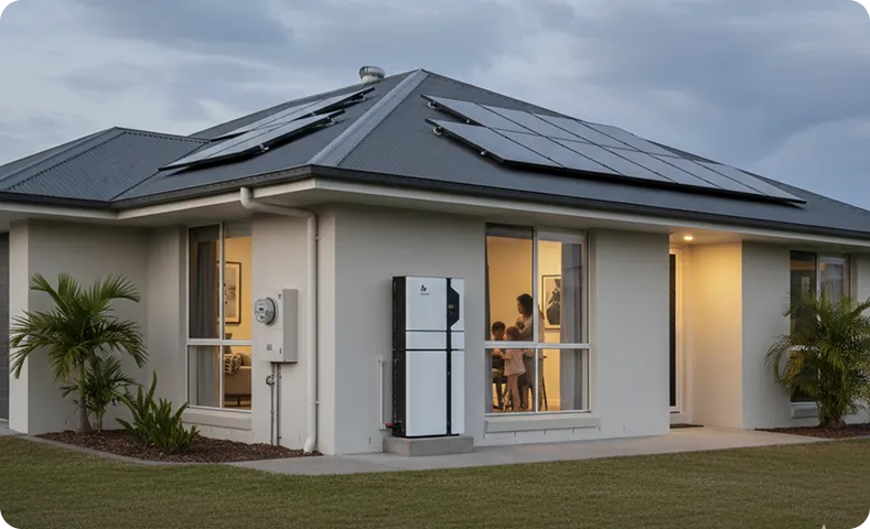 solar battery installation at a Townsville home with clean wiring and safe clearances.