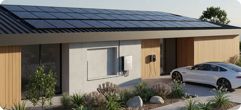 Battery-ready solar inverter installation with space for future battery and EV charging upgrades at a Perth home